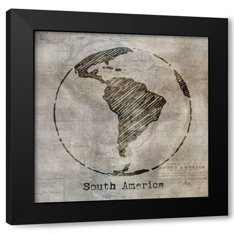South America Black Modern Wood Framed Art Print by Jill, Susan