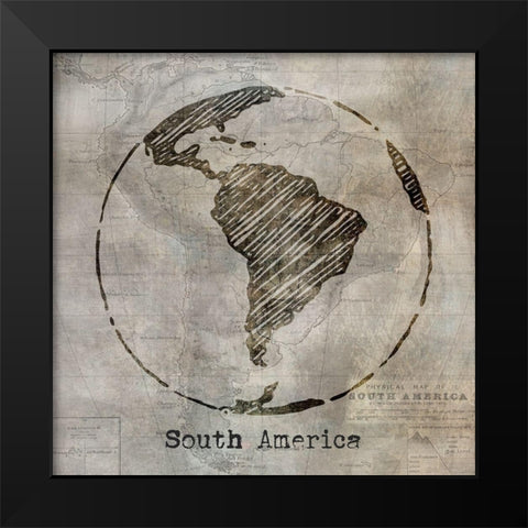 South America Black Modern Wood Framed Art Print by Jill, Susan