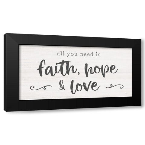 Faith-Hope-Love Black Modern Wood Framed Art Print with Double Matting by Carpentieri, Natalie