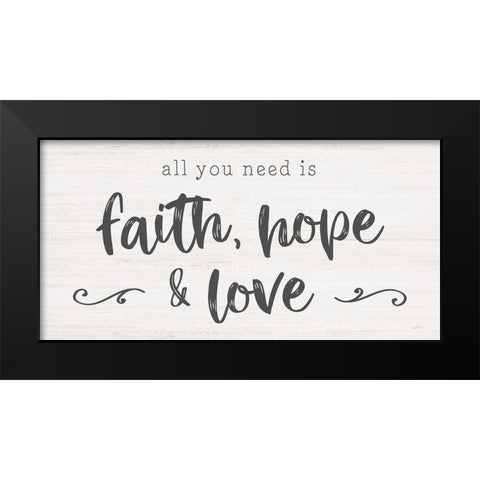 Faith-Hope-Love Black Modern Wood Framed Art Print by Carpentieri, Natalie