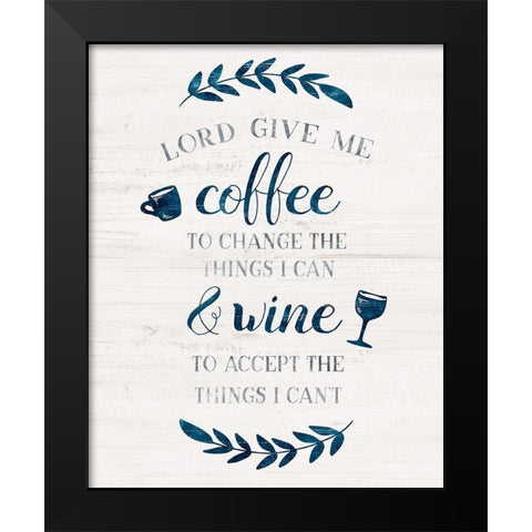 Coffee and Wine Black Modern Wood Framed Art Print by Carpentieri, Natalie