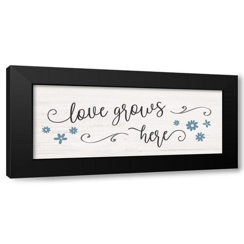 Love Grows Here Black Modern Wood Framed Art Print with Double Matting by Carpentieri, Natalie