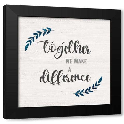 Difference Together Black Modern Wood Framed Art Print with Double Matting by Carpentieri, Natalie