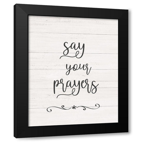 Say Your Prayers Black Modern Wood Framed Art Print by Carpentieri, Natalie