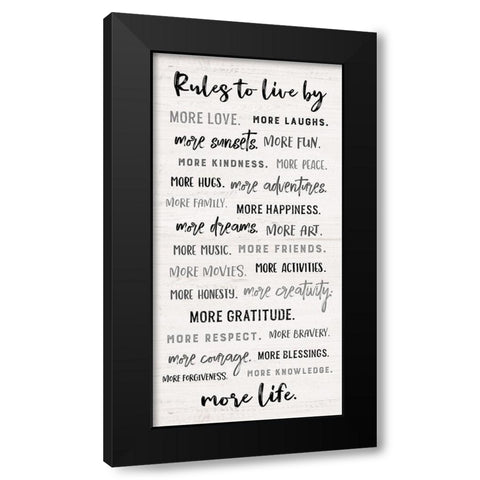 Rules to Live By Black Modern Wood Framed Art Print with Double Matting by Carpentieri, Natalie