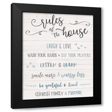 Rules of the House Black Modern Wood Framed Art Print with Double Matting by Carpentieri, Natalie