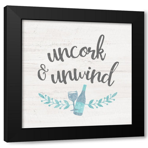 Wine OClock Black Modern Wood Framed Art Print by Carpentieri, Natalie