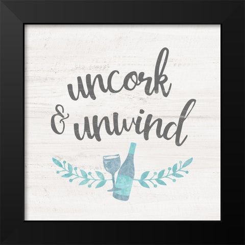 Wine OClock Black Modern Wood Framed Art Print by Carpentieri, Natalie