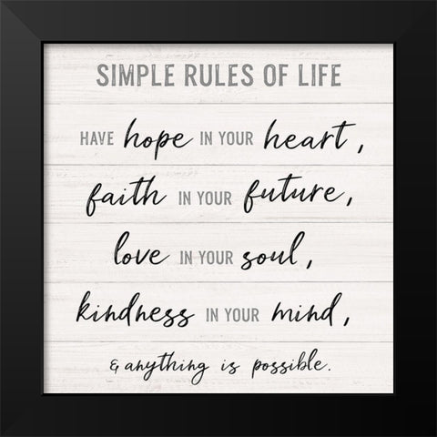 Anything is Possible Black Modern Wood Framed Art Print by Carpentieri, Natalie