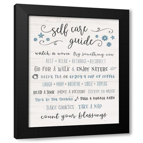 Guide to Self Care Black Modern Wood Framed Art Print by Carpentieri, Natalie