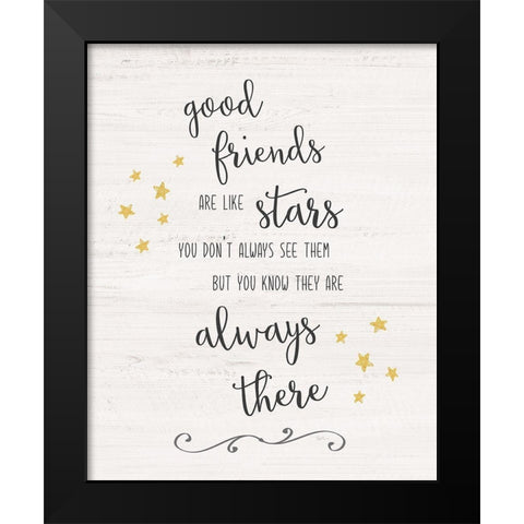 Friends Like Stars Black Modern Wood Framed Art Print by Carpentieri, Natalie