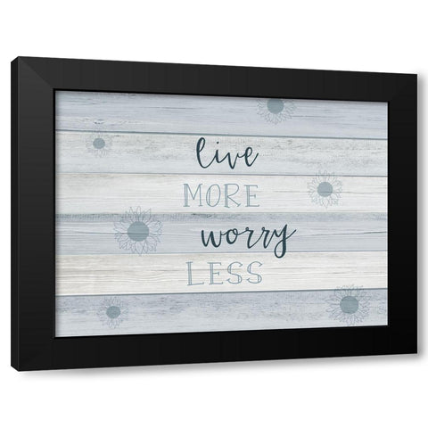 Live More Black Modern Wood Framed Art Print with Double Matting by CAD Designs