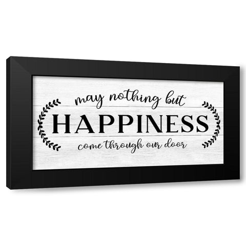 Through Our Door Black Modern Wood Framed Art Print by CAD Designs