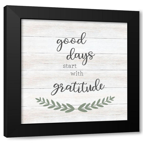 Good Days Black Modern Wood Framed Art Print by CAD Designs