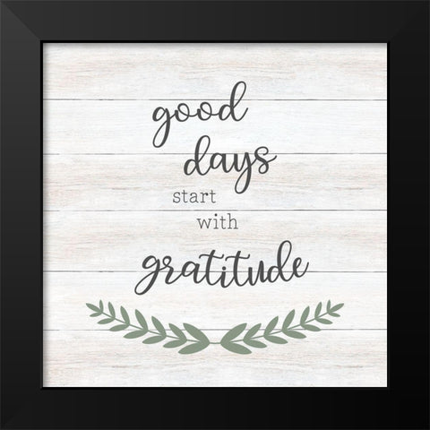 Good Days Black Modern Wood Framed Art Print by CAD Designs