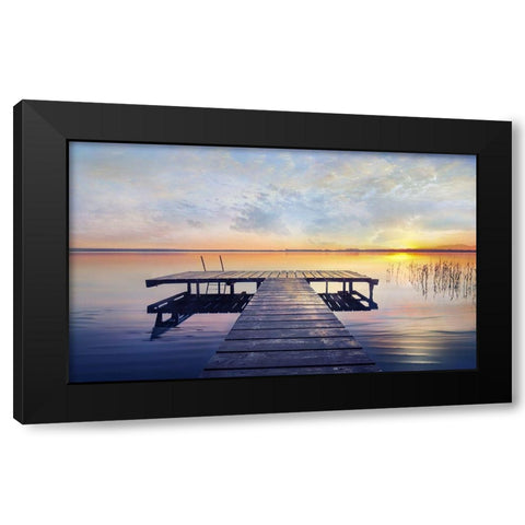 Evening Calm Black Modern Wood Framed Art Print by Calascibetta, Mike