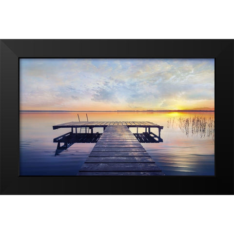 Evening Calm Black Modern Wood Framed Art Print by Calascibetta, Mike