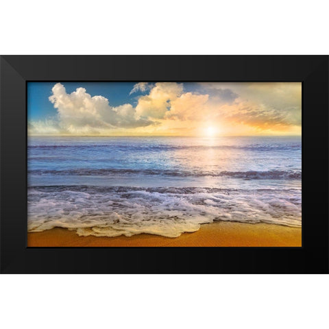 Mirade Beach Black Modern Wood Framed Art Print by Calascibetta, Mike