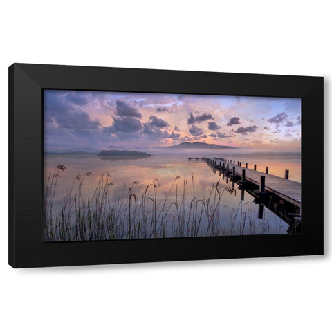 Purple Haze Black Modern Wood Framed Art Print with Double Matting by Calascibetta, Mike