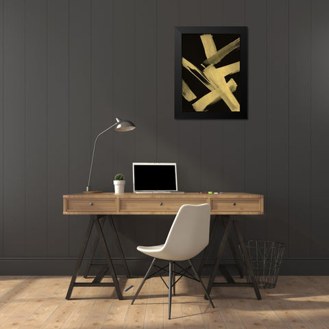 Gold Magic II Black Modern Wood Framed Art Print by Jill, Susan