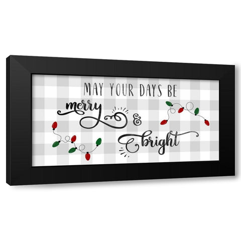 Buffalo Check Merry Black Modern Wood Framed Art Print by CAD Designs