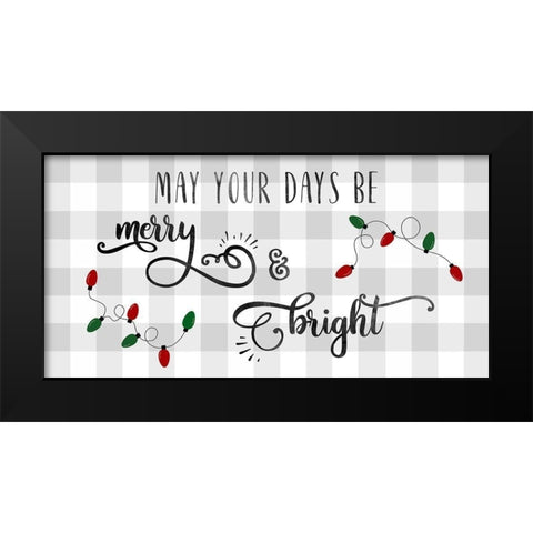Buffalo Check Merry Black Modern Wood Framed Art Print by CAD Designs