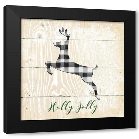 Buffalo Check Deer Black Modern Wood Framed Art Print by Robinson, Carol