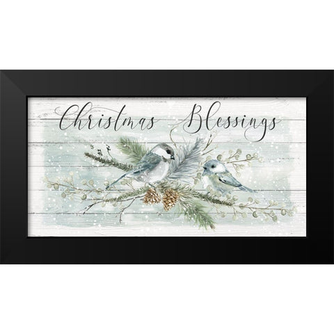 Christmas Blessings Black Modern Wood Framed Art Print by Robinson, Carol