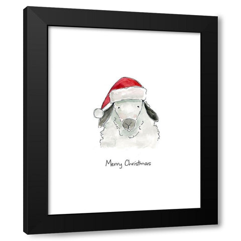 Farm Christmas Sheep Black Modern Wood Framed Art Print by Robinson, Carol