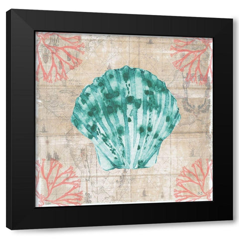 Coral Cove I Black Modern Wood Framed Art Print by Jill, Susan
