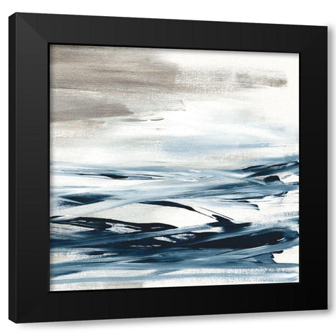 Tumultuous Indigo II Black Modern Wood Framed Art Print with Double Matting by Jill, Susan