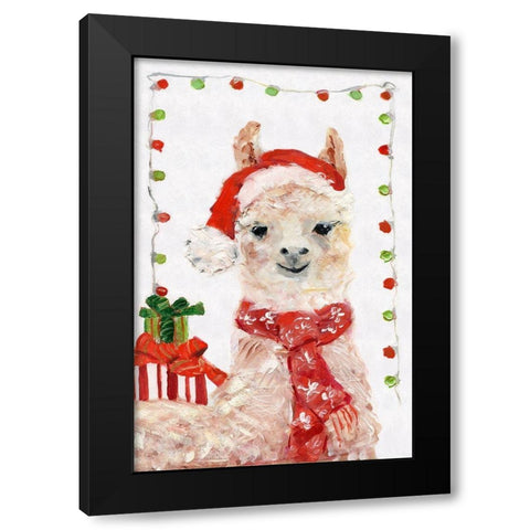 Holiday Llama I Black Modern Wood Framed Art Print with Double Matting by Swatland, Sally