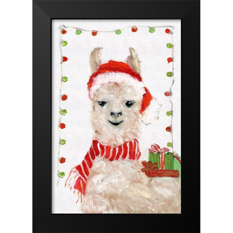 Holiday Llama II Black Modern Wood Framed Art Print by Swatland, Sally