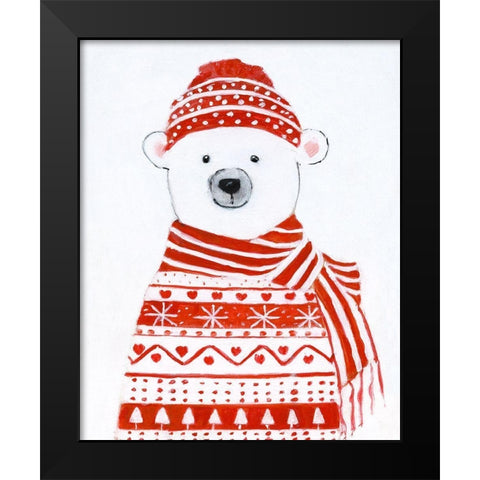 Holiday Polar Bear II Black Modern Wood Framed Art Print by Swatland, Sally