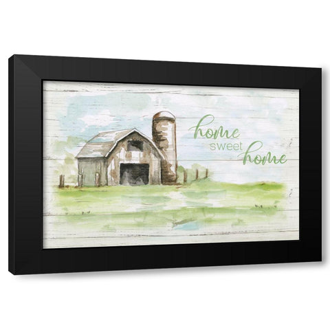 Home Sweet Home Barn Black Modern Wood Framed Art Print with Double Matting by Nan