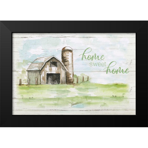 Home Sweet Home Barn Black Modern Wood Framed Art Print by Nan