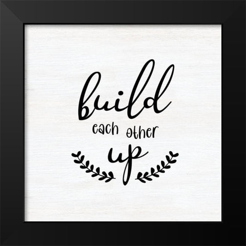 Build Up Black Modern Wood Framed Art Print by CAD Designs