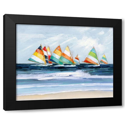 Summer Regatta Black Modern Wood Framed Art Print with Double Matting by Swatland, Sally