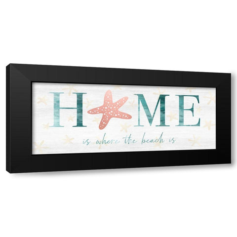 Home Beach Black Modern Wood Framed Art Print by Carpentieri, Natalie
