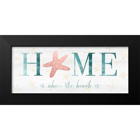 Home Beach Black Modern Wood Framed Art Print by Carpentieri, Natalie