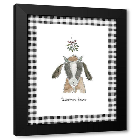 Christmas Kisses Black Modern Wood Framed Art Print with Double Matting by Robinson, Carol