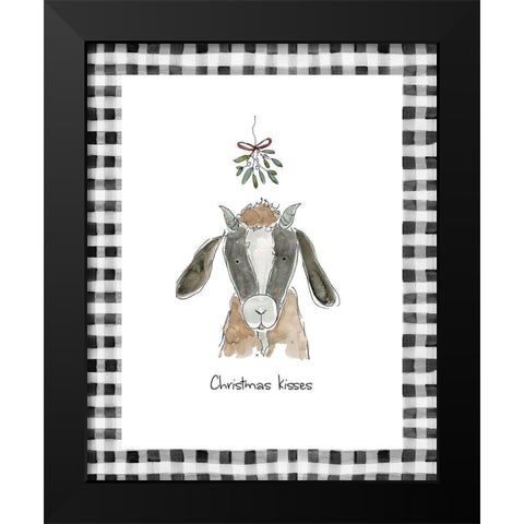 Christmas Kisses Black Modern Wood Framed Art Print by Robinson, Carol