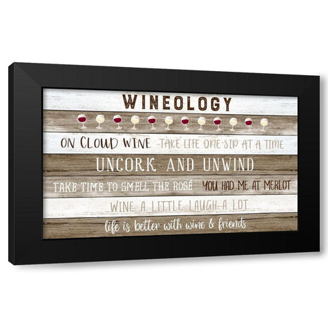 Wineology Black Modern Wood Framed Art Print by Carpentieri, Natalie