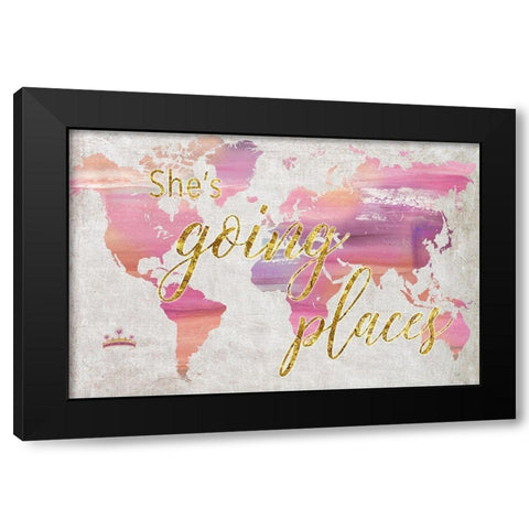 Shes Going Places Black Modern Wood Framed Art Print with Double Matting by Nan