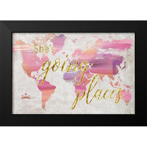 Shes Going Places Black Modern Wood Framed Art Print by Nan