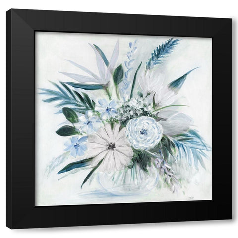 Blue Tropicana II Black Modern Wood Framed Art Print with Double Matting by Dunlap, Marilyn