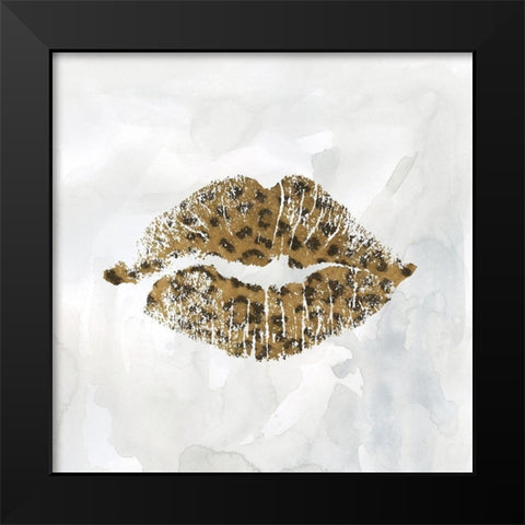 Leopard Kisses I Black Modern Wood Framed Art Print by Robinson, Carol