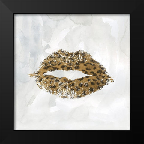 Leopard Kisses II Black Modern Wood Framed Art Print by Robinson, Carol