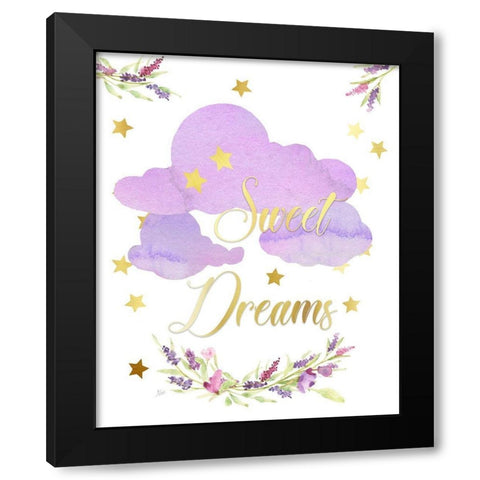 Sweet Dreams Black Modern Wood Framed Art Print by Nan