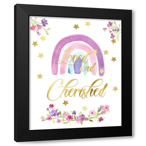 Love and Cherished Black Modern Wood Framed Art Print with Double Matting by Nan